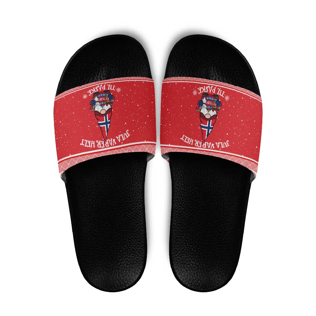 Norway Christmas Slide Sandals Lovely Nordic Gnome LT19