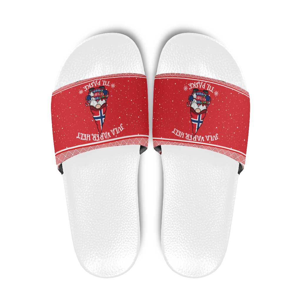 Norway Christmas Slide Sandals Lovely Nordic Gnome LT19