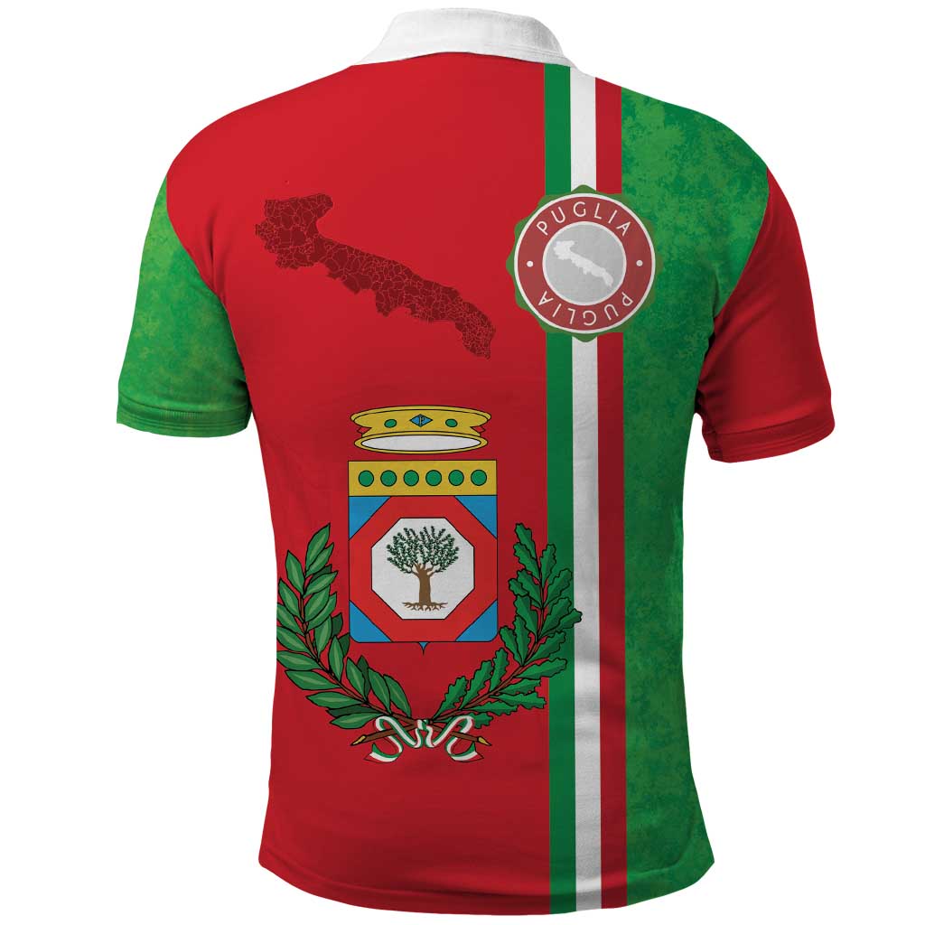 Italy Apulia Polo Shirt Map Of Apulia With Coat Of Arms LT19