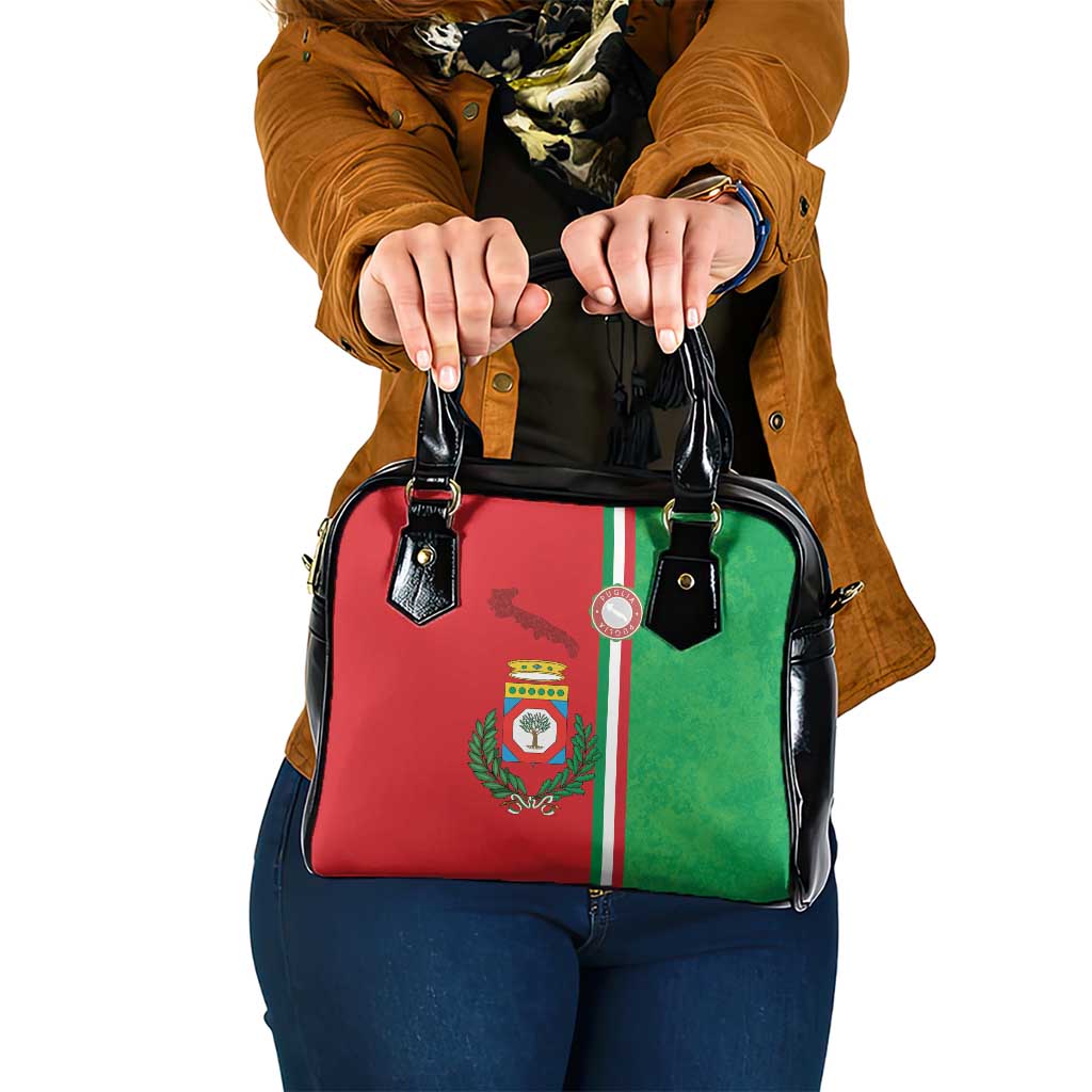 Italy Apulia Shoulder Handbag Map Of Apulia With Coat Of Arms LT19