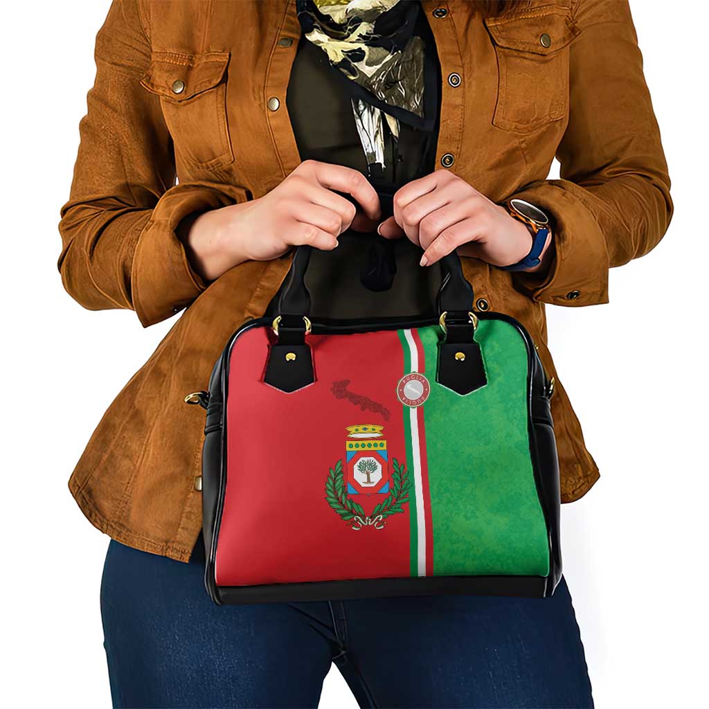 Italy Apulia Shoulder Handbag Map Of Apulia With Coat Of Arms LT19