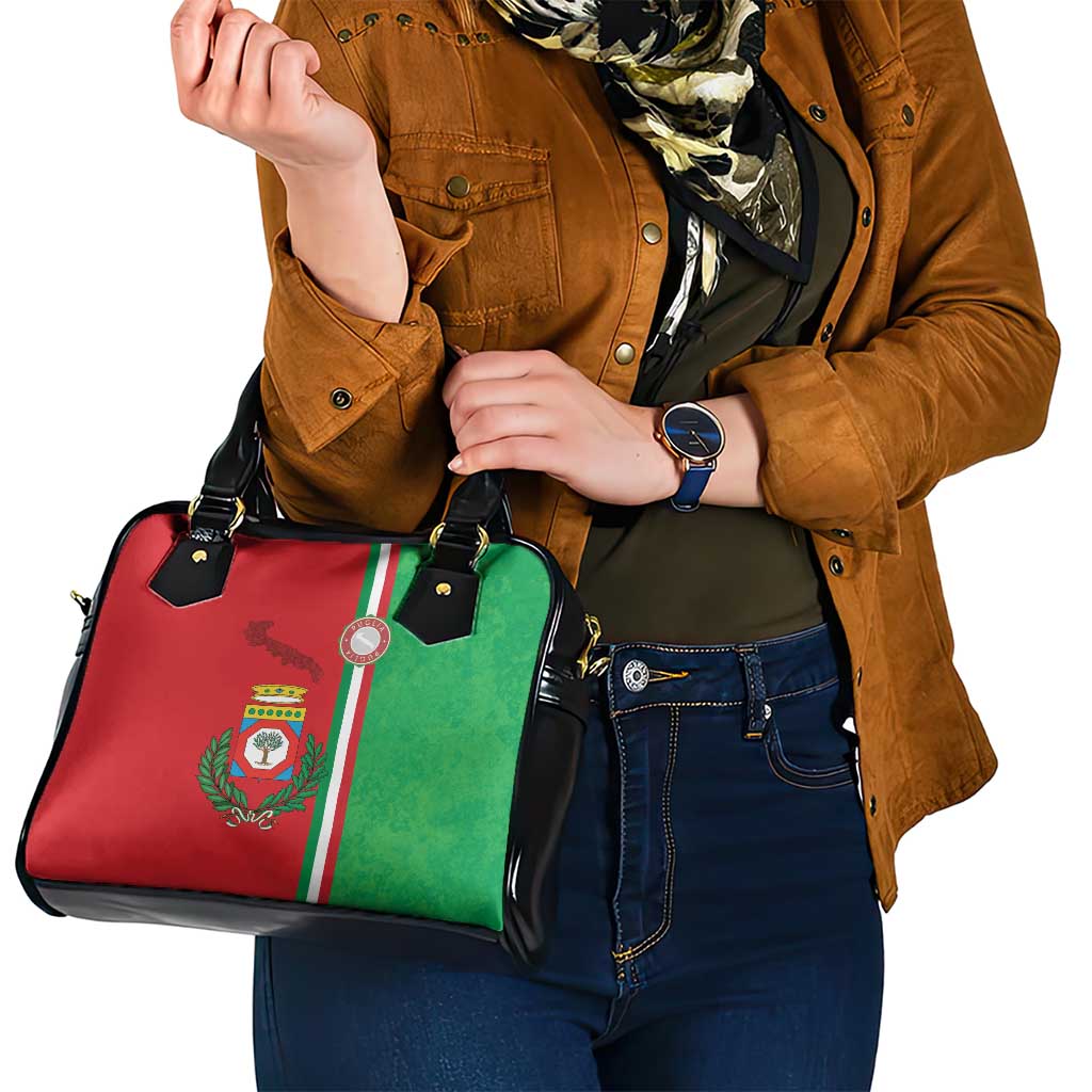 Italy Apulia Shoulder Handbag Map Of Apulia With Coat Of Arms LT19