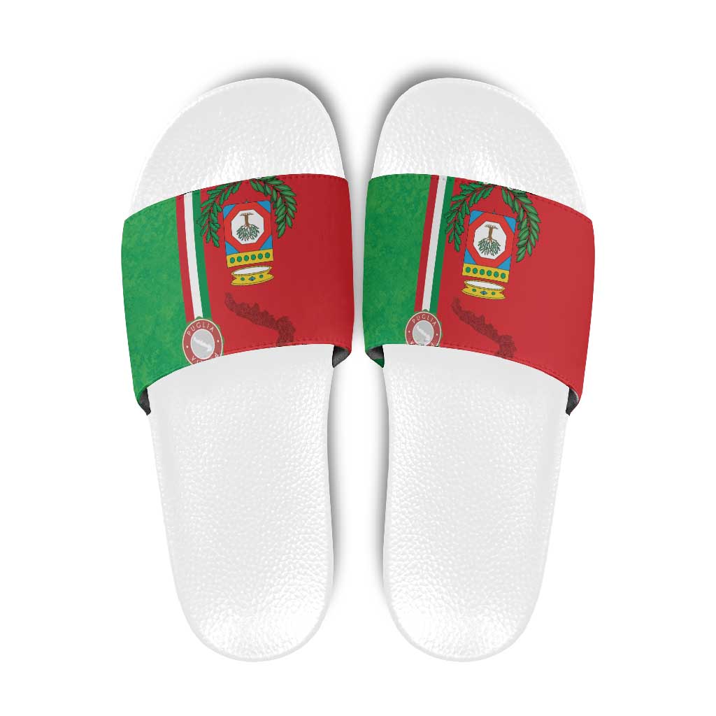Italy Apulia Slide Sandals Map Of Apulia With Coat Of Arms LT19