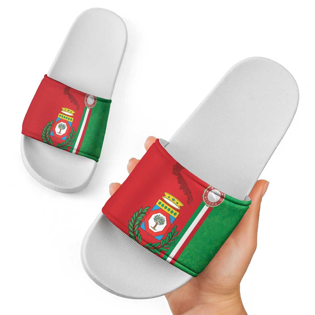Italy Apulia Slide Sandals Map Of Apulia With Coat Of Arms LT19
