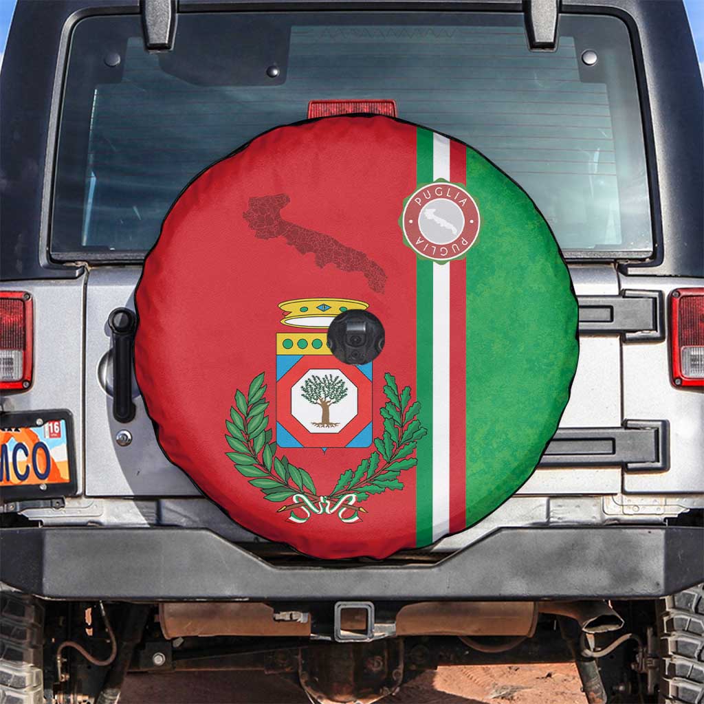 Italy Apulia Spare Tire Cover Map Of Apulia With Coat Of Arms LT19
