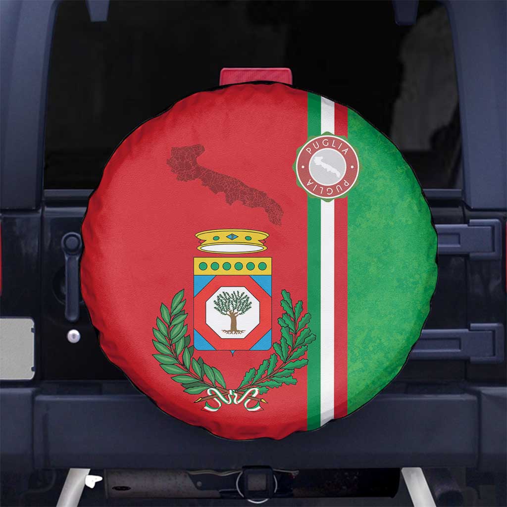 Italy Apulia Spare Tire Cover Map Of Apulia With Coat Of Arms LT19