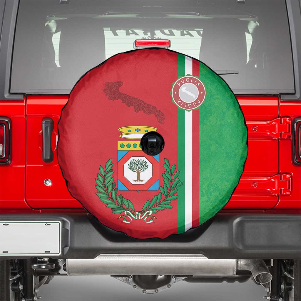 Italy Apulia Spare Tire Cover Map Of Apulia With Coat Of Arms LT19