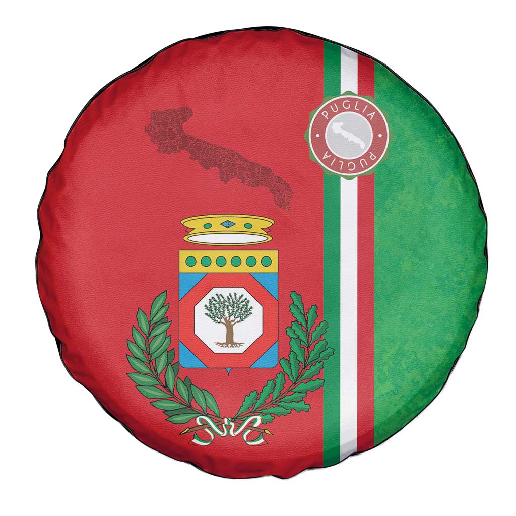 Italy Apulia Spare Tire Cover Map Of Apulia With Coat Of Arms LT19