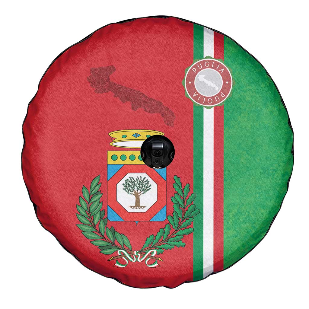 Italy Apulia Spare Tire Cover Map Of Apulia With Coat Of Arms LT19