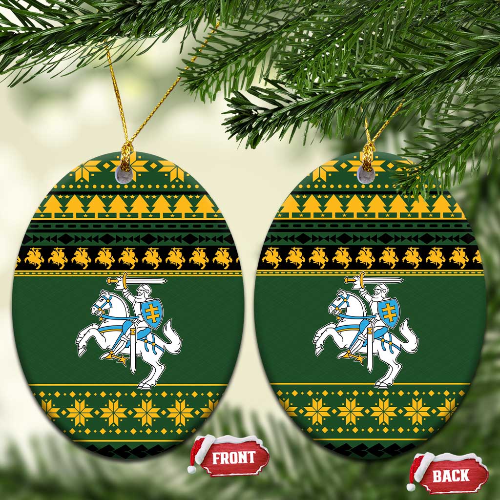 Lithuania Christmas Ceramic Ornament Coat Of Arms Linksmu Kaledu LT19