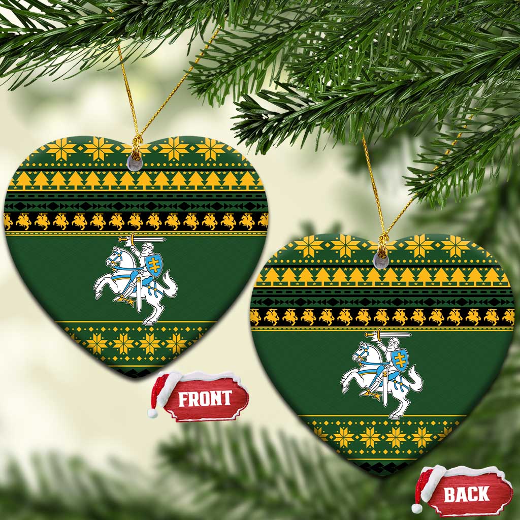 Lithuania Christmas Ceramic Ornament Coat Of Arms Linksmu Kaledu LT19