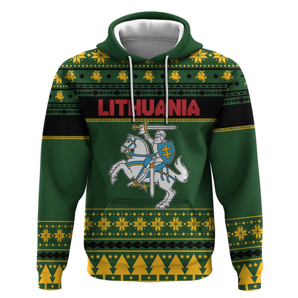 Lithuania Christmas Hoodie Coat Of Arms Linksmu Kaledu LT19