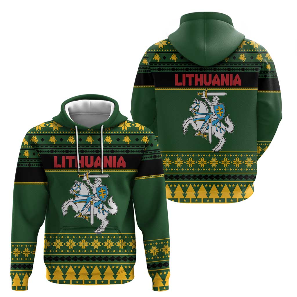 Lithuania Christmas Hoodie Coat Of Arms Linksmu Kaledu LT19