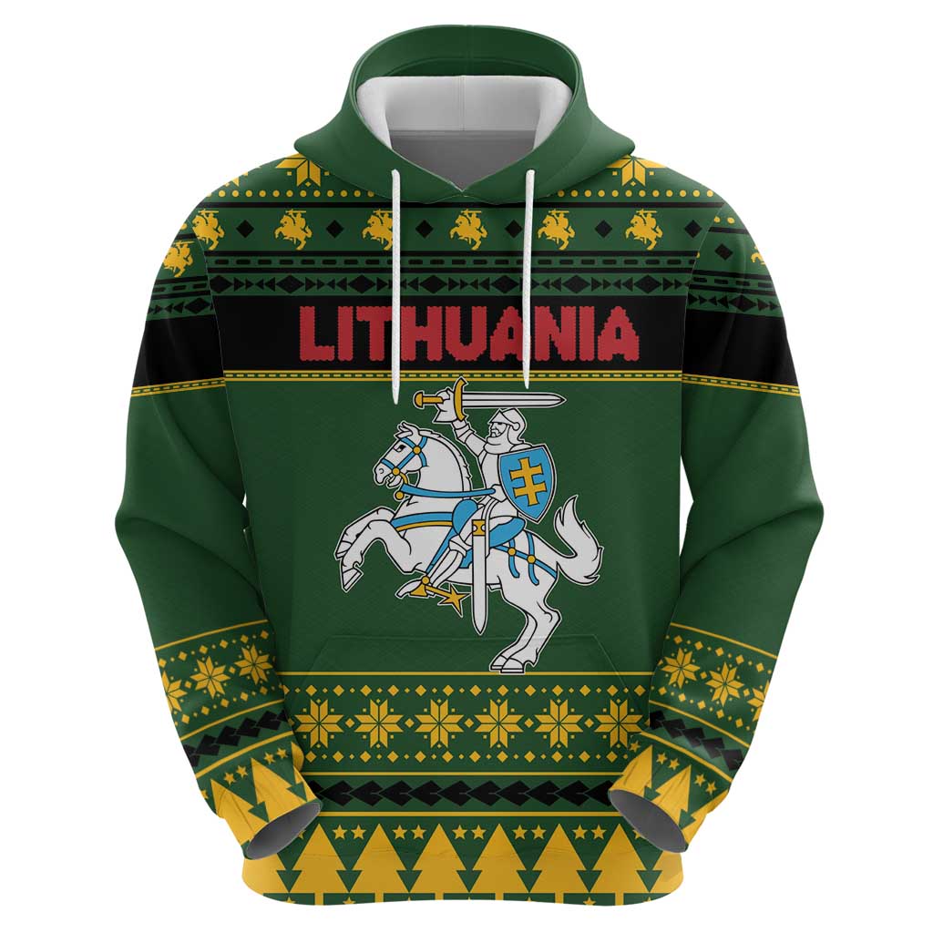 Lithuania Christmas Hoodie Coat Of Arms Linksmu Kaledu LT19