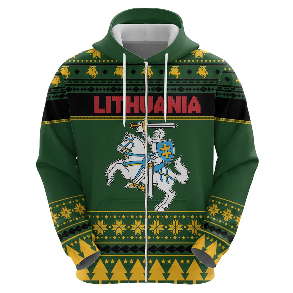 Lithuania Christmas Hoodie Coat Of Arms Linksmu Kaledu LT19