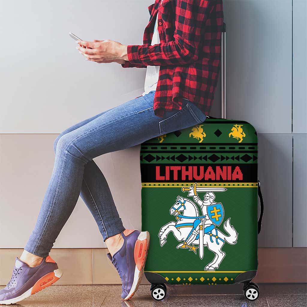 Lithuania Christmas Luggage Cover Coat Of Arms Linksmu Kaledu LT19