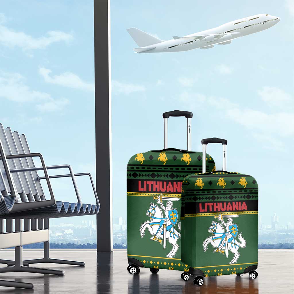 Lithuania Christmas Luggage Cover Coat Of Arms Linksmu Kaledu LT19