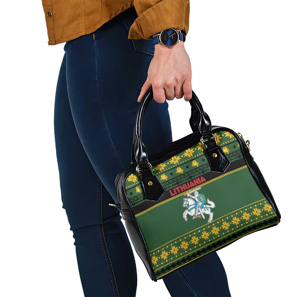 Lithuania Christmas Shoulder Handbag Coat Of Arms Linksmu Kaledu LT19