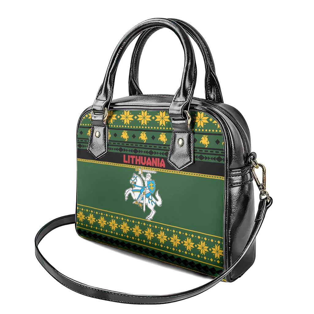 Lithuania Christmas Shoulder Handbag Coat Of Arms Linksmu Kaledu LT19