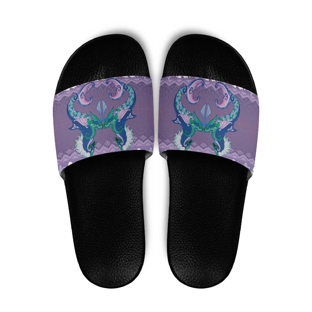 Carmarthenshire Wales Christmas Slide Sandals Heraldic Sea-Horse Celtic Design LT19
