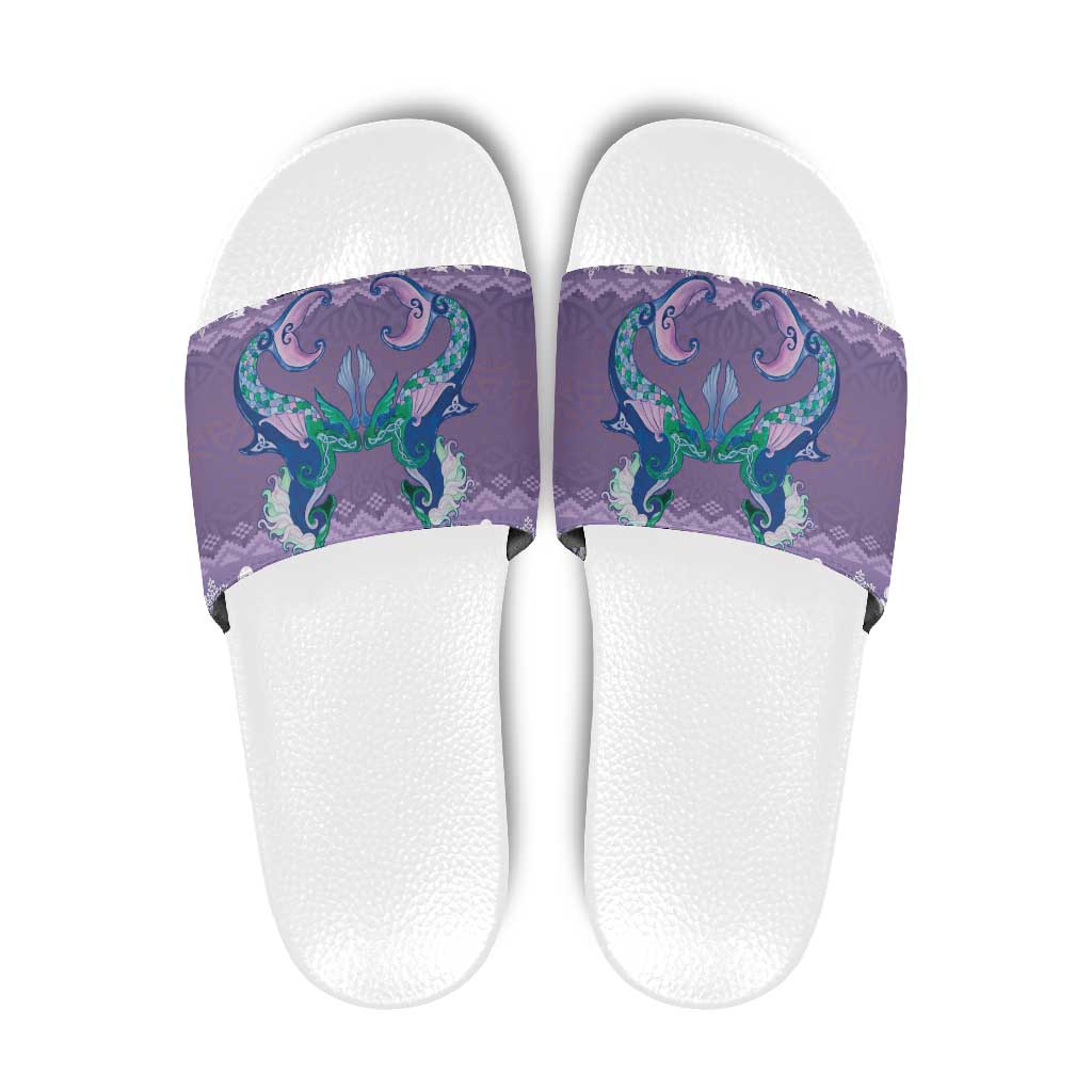 Carmarthenshire Wales Christmas Slide Sandals Heraldic Sea-Horse Celtic Design LT19