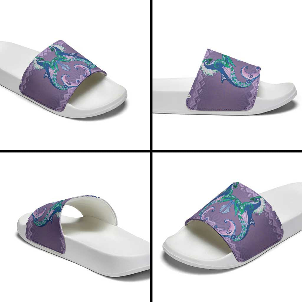 Carmarthenshire Wales Christmas Slide Sandals Heraldic Sea-Horse Celtic Design LT19