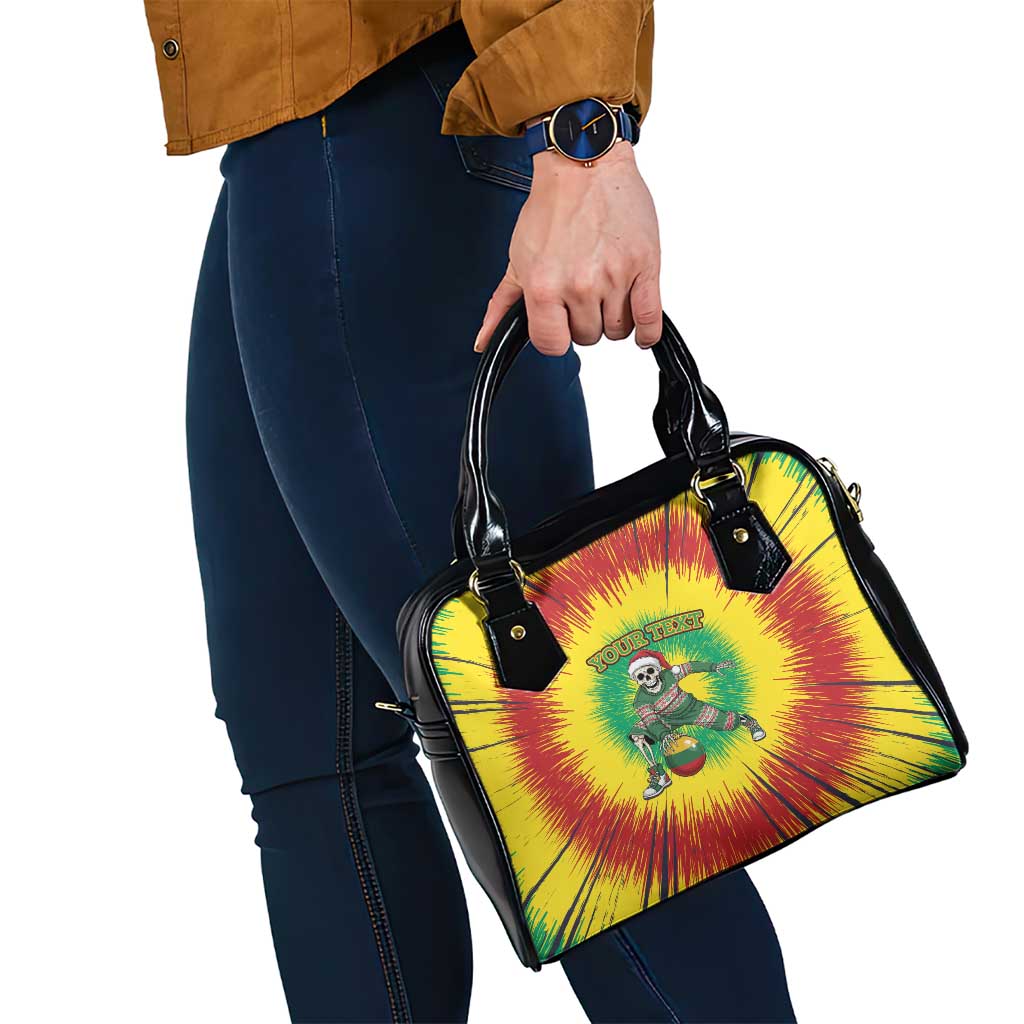 Personalized Lithuania Christmas Tie Dye Shoulder Handbag Skeleton Basketball Slam Dunk Santa Hat LT19