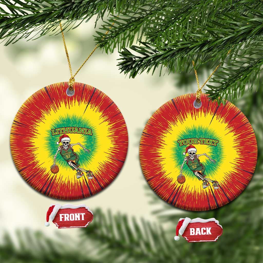 Lithuania Christmas Tie Dye Ceramic Ornament Skeleton Basketball Slam Dunk LT19