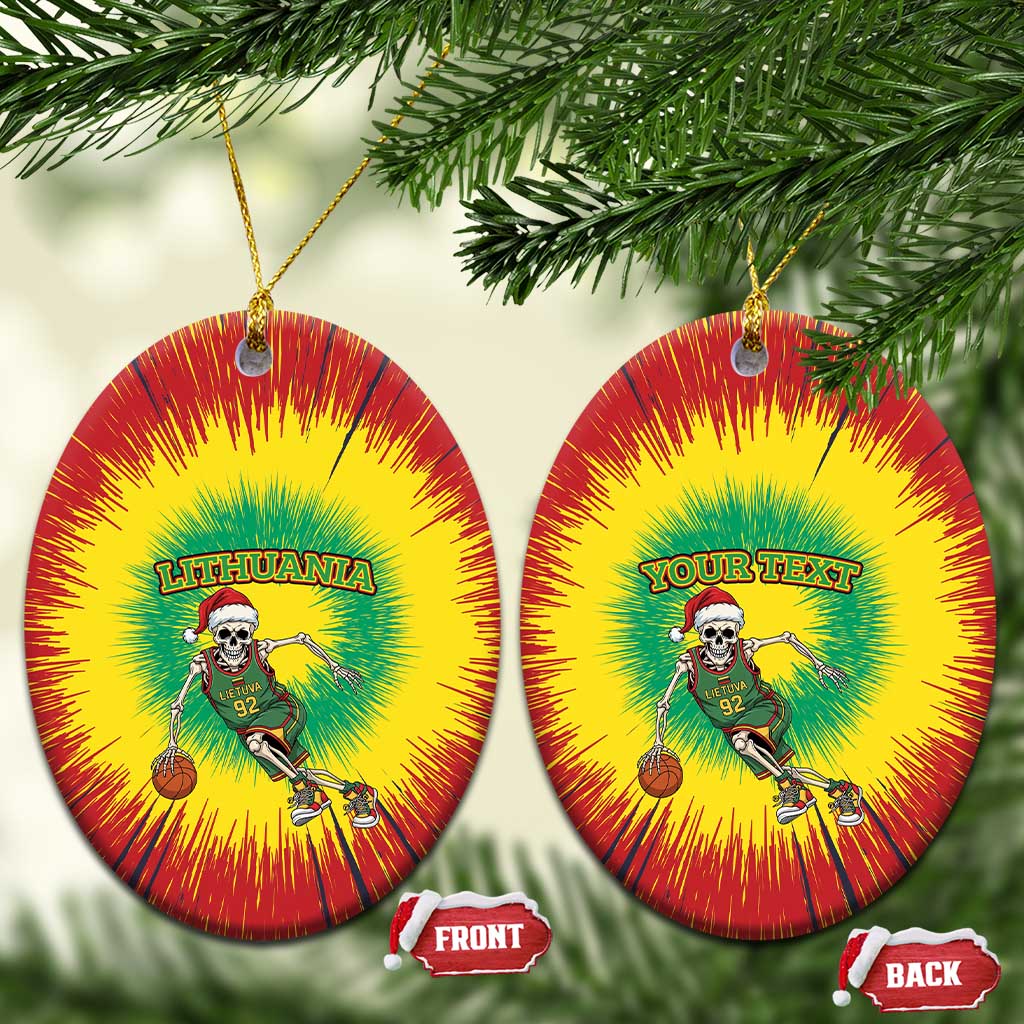 Lithuania Christmas Tie Dye Ceramic Ornament Skeleton Basketball Slam Dunk LT19
