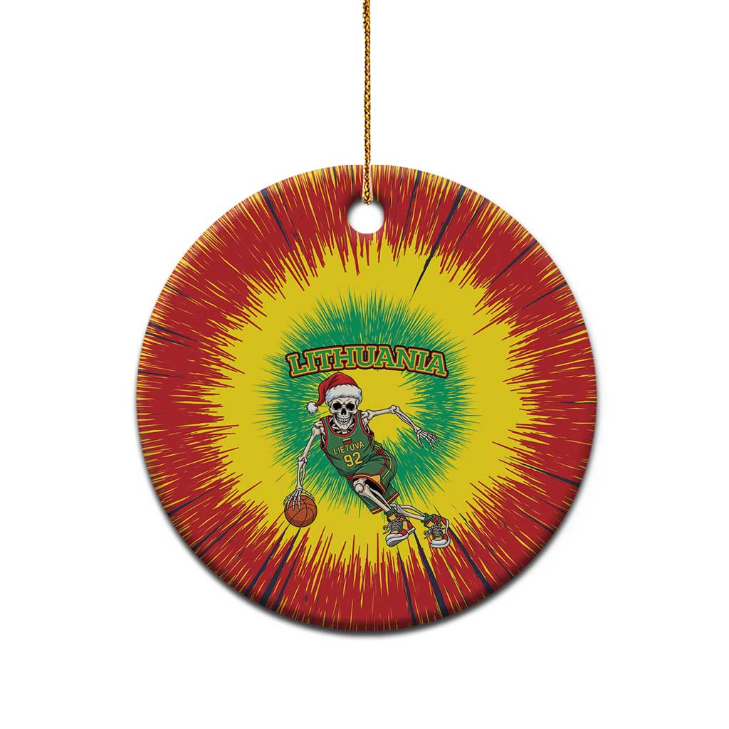 Lithuania Christmas Tie Dye Ceramic Ornament Skeleton Basketball Slam Dunk LT19