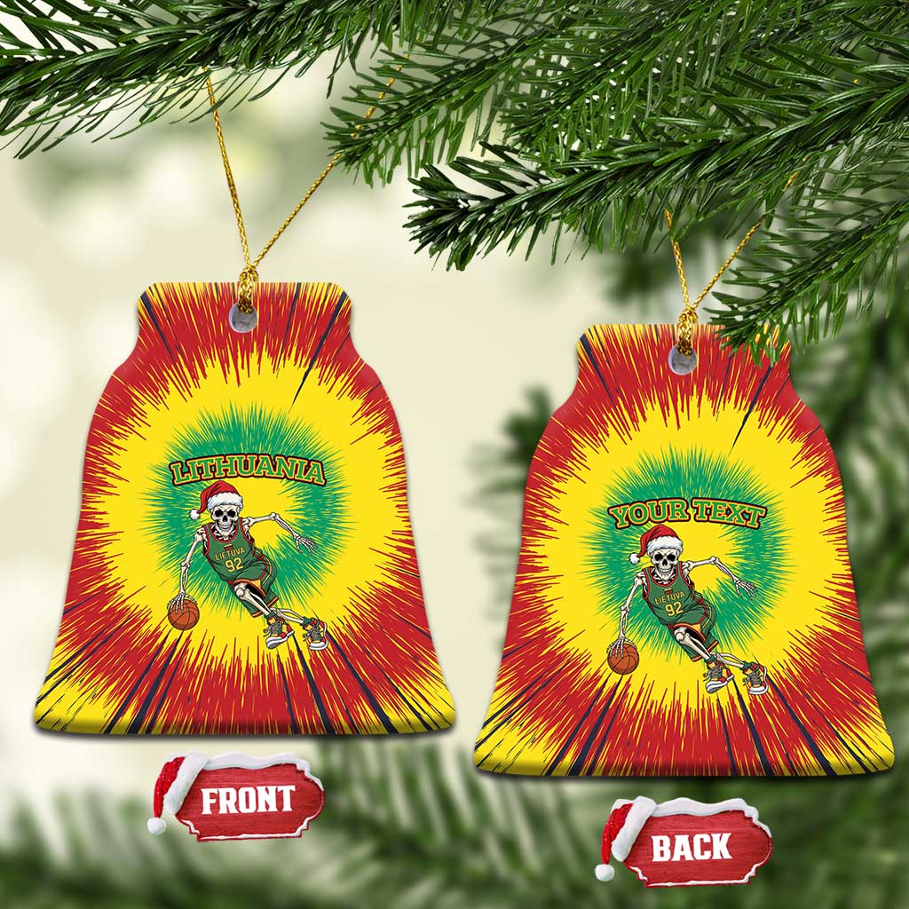 Lithuania Christmas Tie Dye Ceramic Ornament Skeleton Basketball Slam Dunk LT19