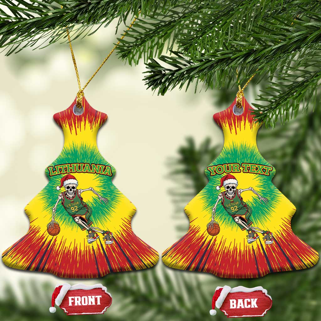 Lithuania Christmas Tie Dye Ceramic Ornament Skeleton Basketball Slam Dunk LT19