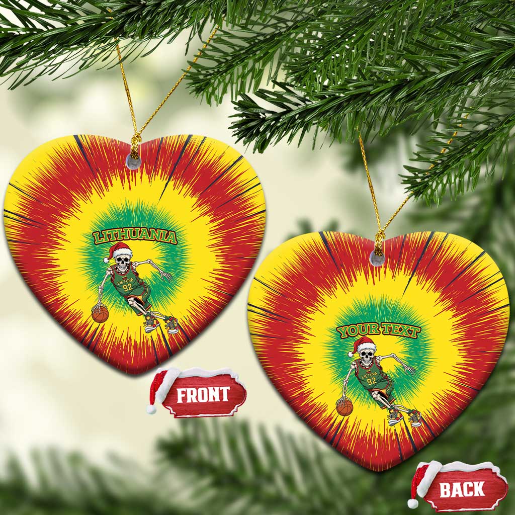Lithuania Christmas Tie Dye Ceramic Ornament Skeleton Basketball Slam Dunk LT19