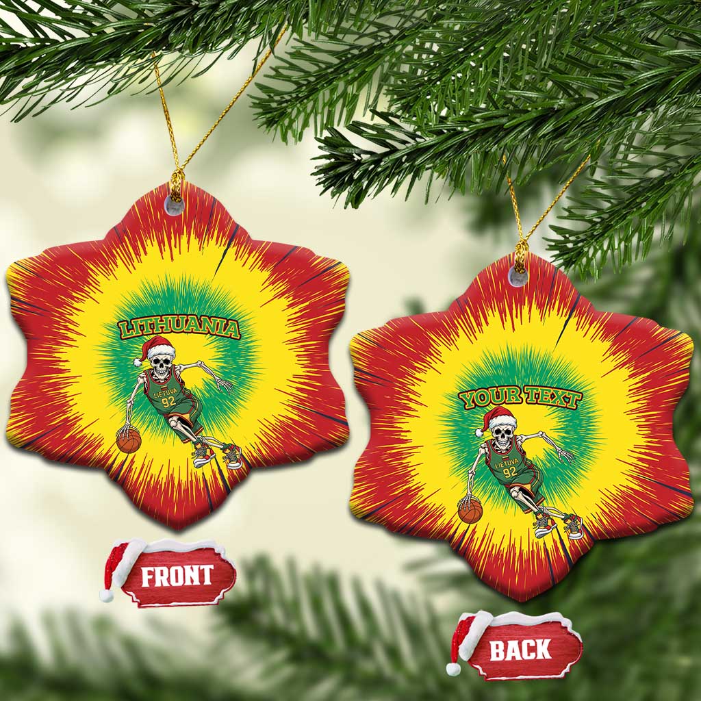Lithuania Christmas Tie Dye Ceramic Ornament Skeleton Basketball Slam Dunk LT19
