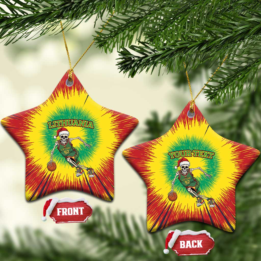 Lithuania Christmas Tie Dye Ceramic Ornament Skeleton Basketball Slam Dunk LT19