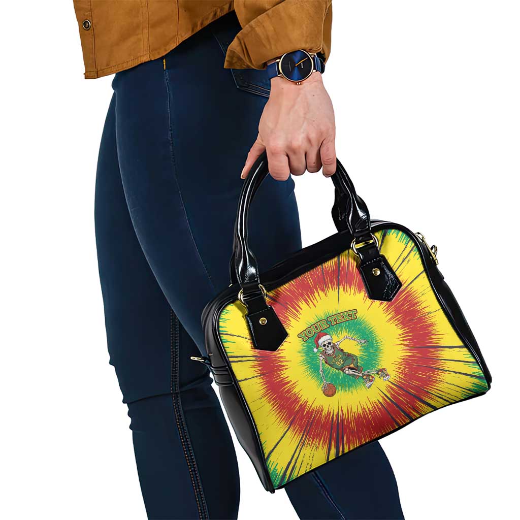Personalized Lithuania Christmas Tie Dye Shoulder Handbag Skeleton Basketball Slam Dunk LT19