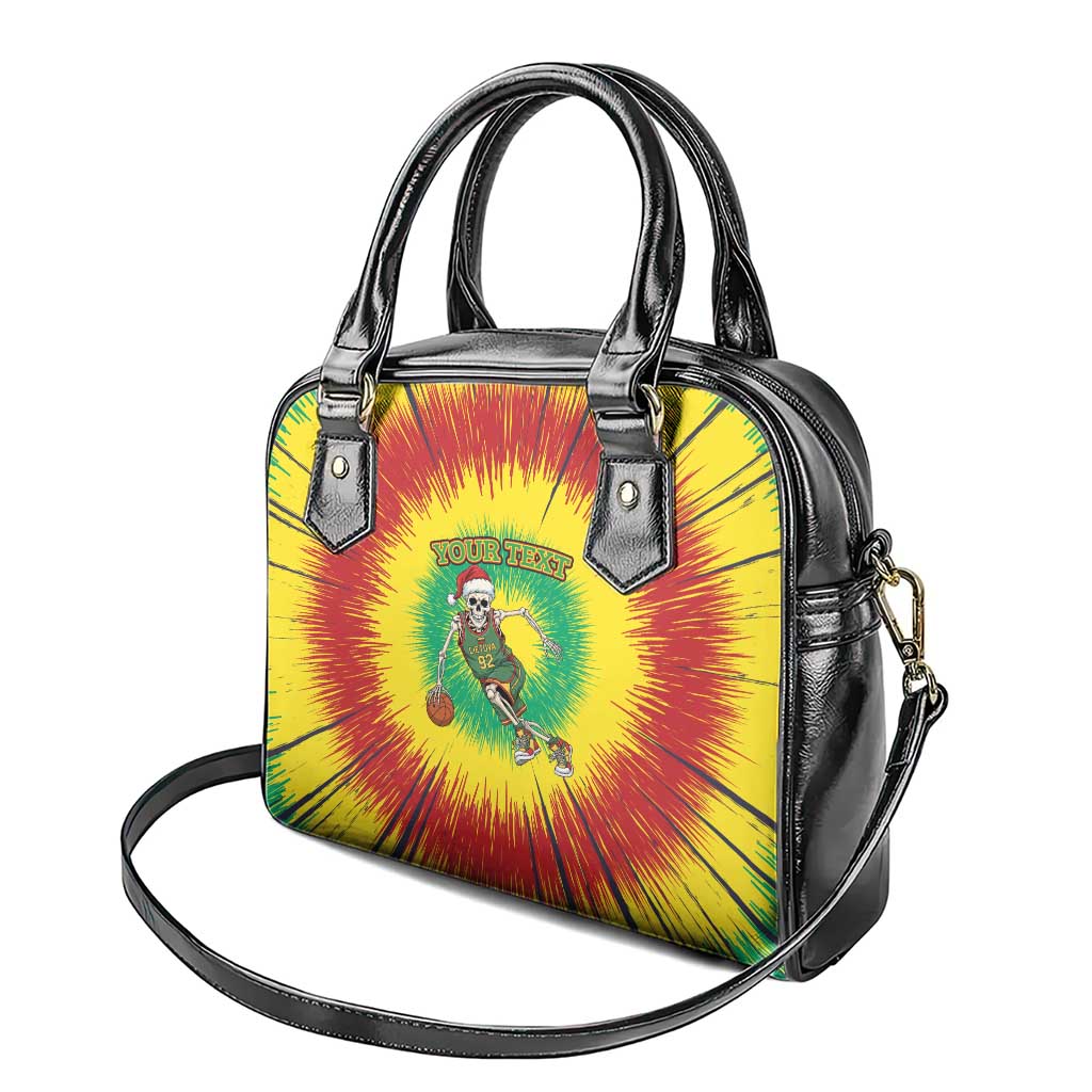 Personalized Lithuania Christmas Tie Dye Shoulder Handbag Skeleton Basketball Slam Dunk LT19