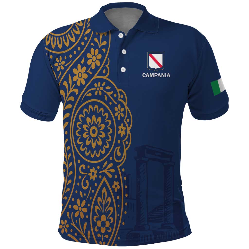 Italy Campania Polo Shirt Vietri Sul Mare Tile With Pompeii Ruins LT19
