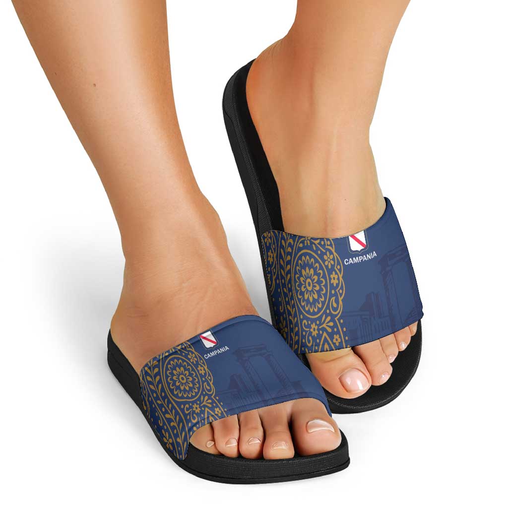 Italy Campania Slide Sandals Vietri Sul Mare Tile With Pompeii Ruins LT19