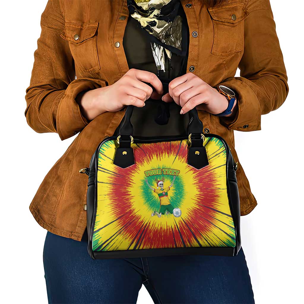 Personalized Lithuania Christmas Tie Dye Shoulder Handbag Skeleton Soccer Goal Celebration Santa Hat LT19