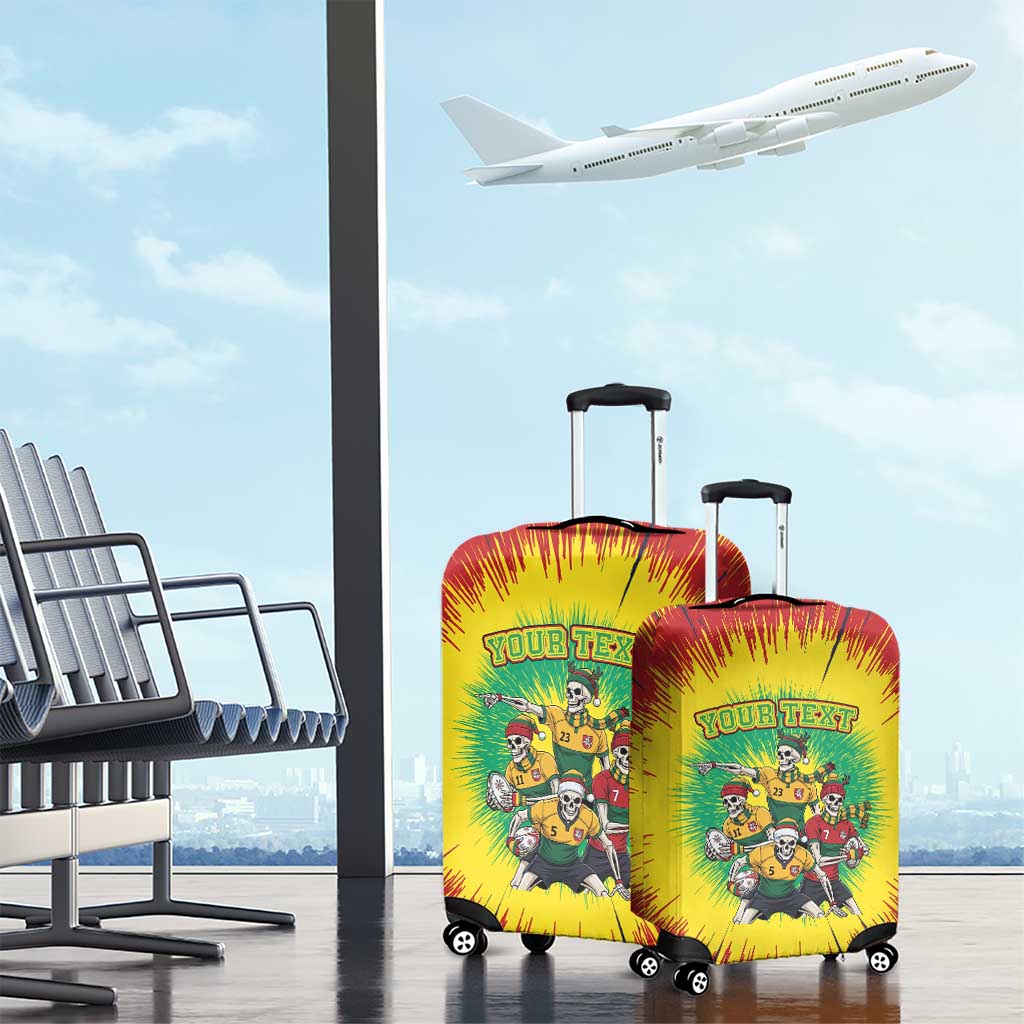 Personalized Lithuania Christmas Luggage Cover Skeleton Rugby Tie Dye Vintage LT19