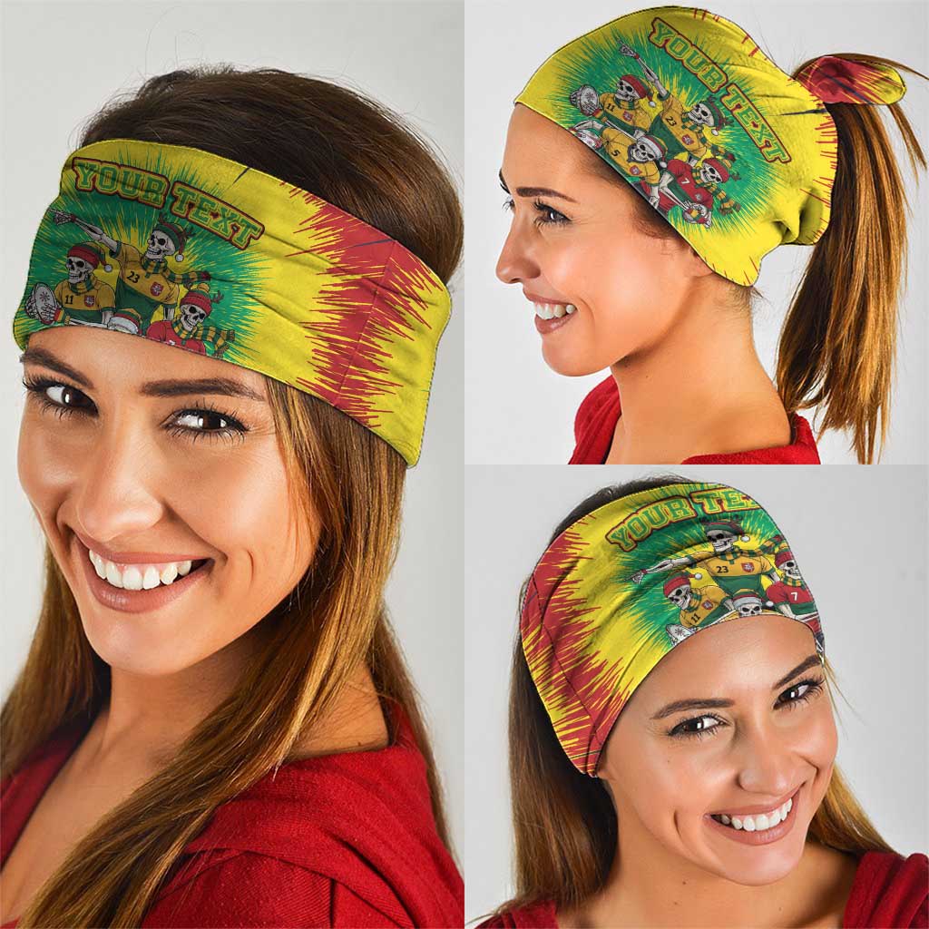 Personalized Lithuania Christmas Neck Gaiter Skeleton Rugby Tie Dye Vintage LT19