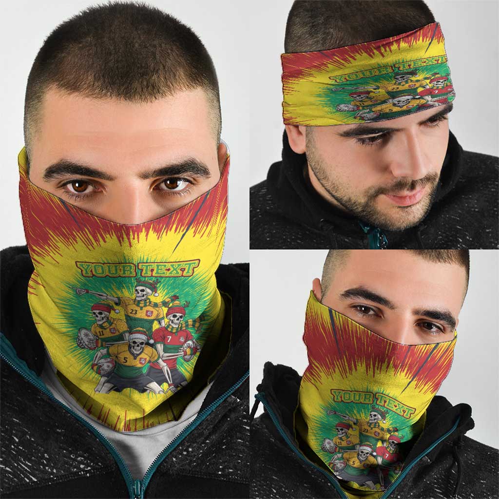 Personalized Lithuania Christmas Neck Gaiter Skeleton Rugby Tie Dye Vintage LT19