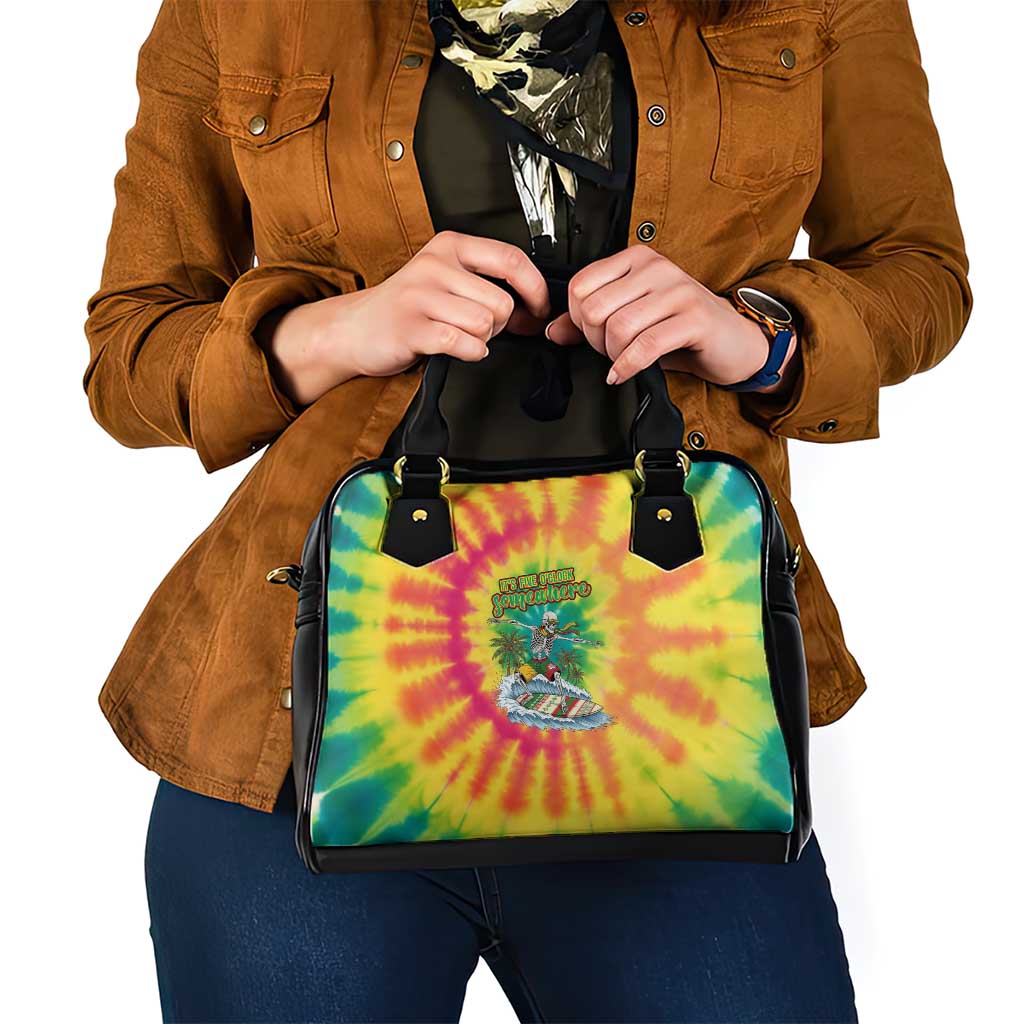 Tie-Dye Skeleton Surfing Lithuania Shoulder Handbag Its 5 OClock Somewhere LT19