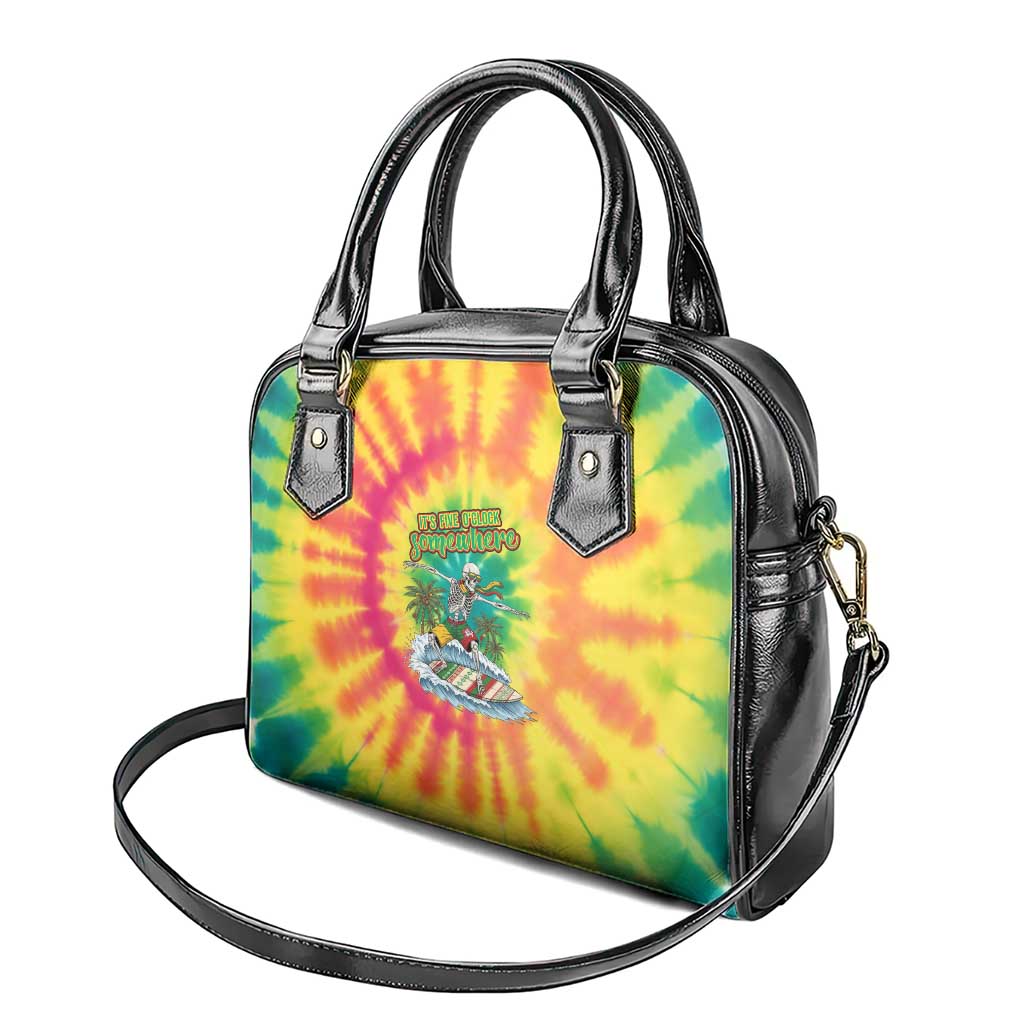 Tie-Dye Skeleton Surfing Lithuania Shoulder Handbag Its 5 OClock Somewhere LT19