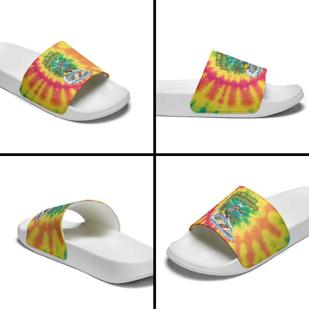 Tie-Dye Skeleton Surfing Lithuania Slide Sandals Its 5 OClock Somewhere LT19