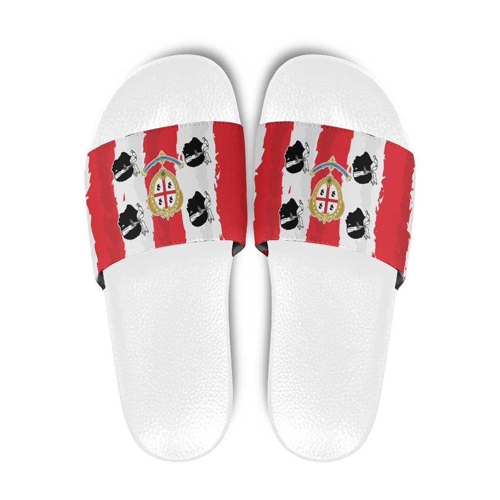 Italy Sardinia Slide Sandals Moor's Head With Coat Of Arms LT19