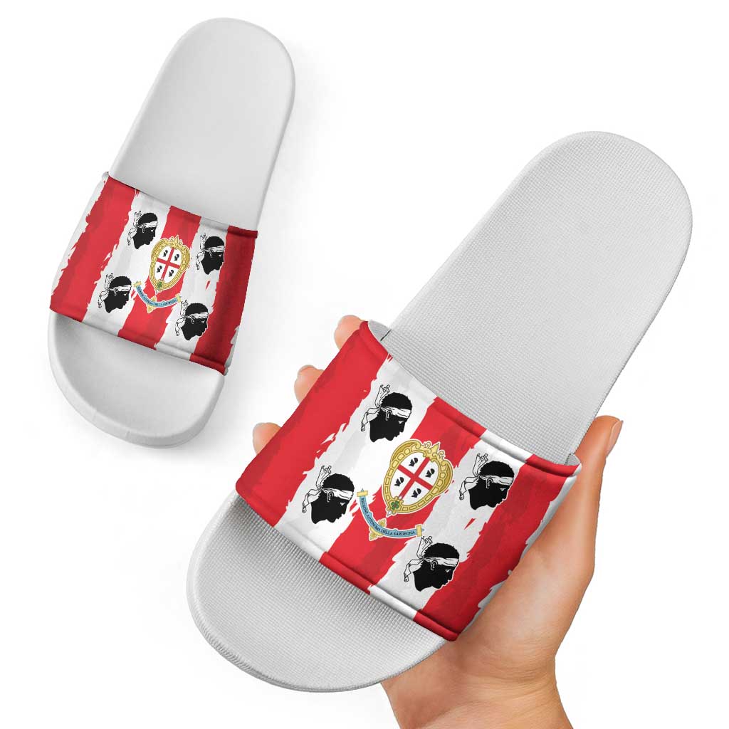 Italy Sardinia Slide Sandals Moor's Head With Coat Of Arms LT19