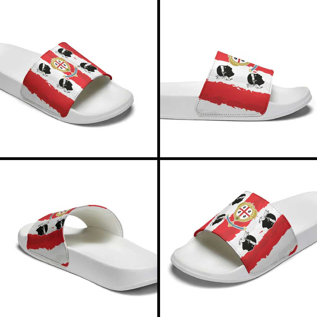 Italy Sardinia Slide Sandals Moor's Head With Coat Of Arms LT19