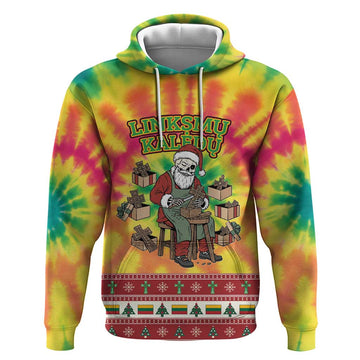 Personalized Lithuania Christmas Hoodie Skeleton Cross Tie-Dye Vintage LT19